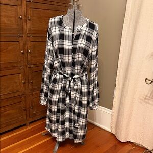 Plaid Black and White Women's Dress
